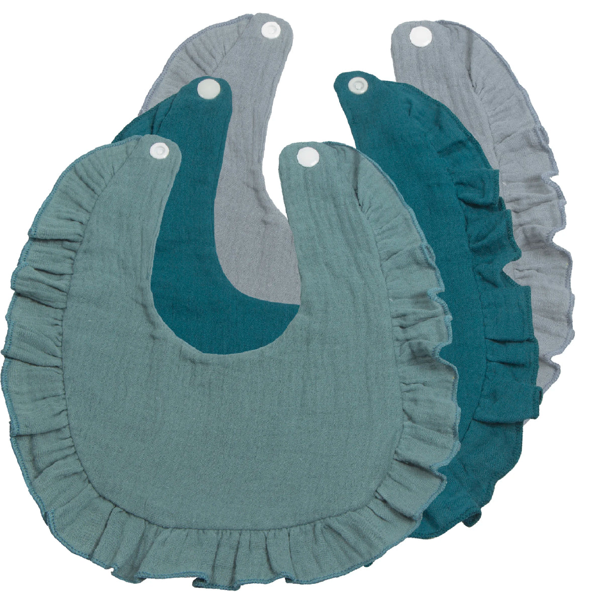 Soft Muslin Cotton Baby Bibs (3-Pack) with Snap Closure