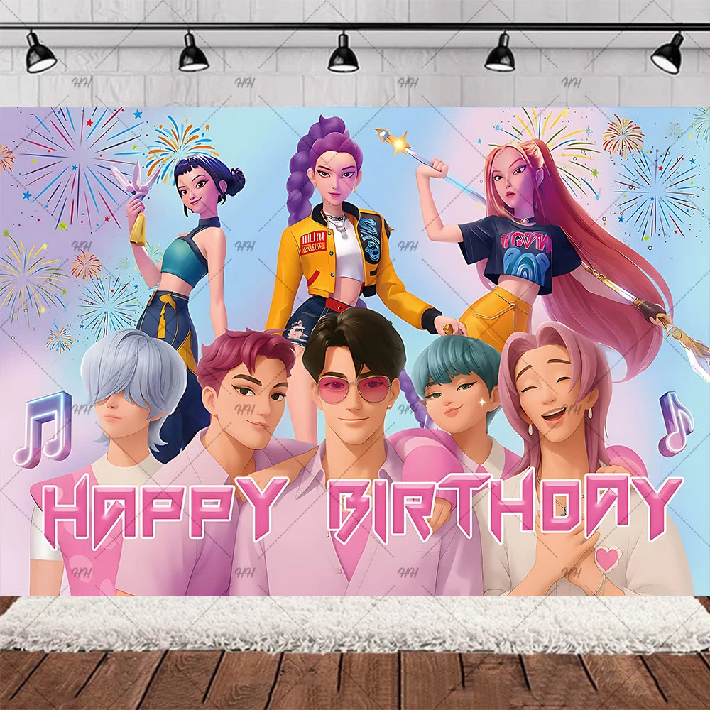 K-Pop Theme Party Backdrop for Birthday Celebrations