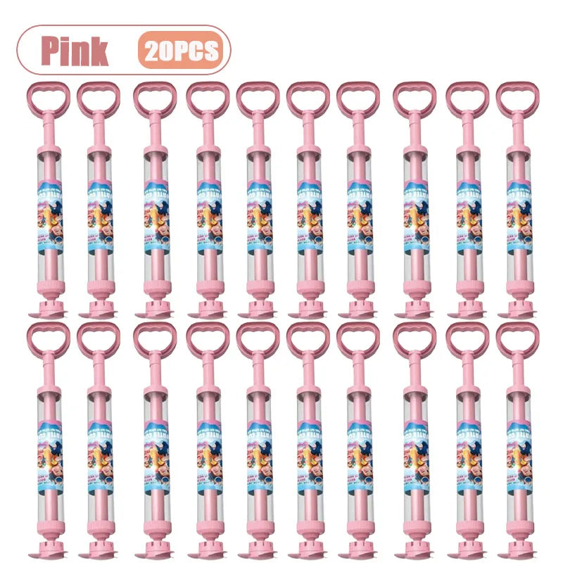 A set of pink rotating firework water blaster toys for kids