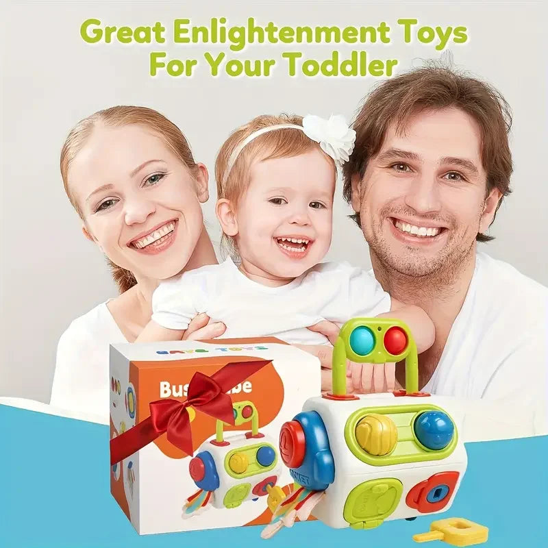Montessori Busy Cube for Toddlers – 10-in-1 Sensory Activity Toy