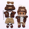Retro Leather Jacket for 15/17cm Labubu Dolls