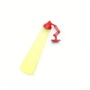 A yellow cartoon desk lamp bookmark with a red handle and light.