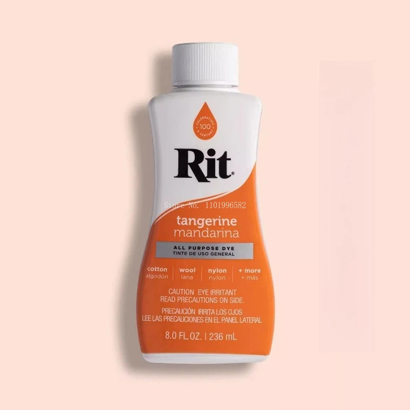 Bottle of Rit tangerine mandarina all purpose dye for fabric