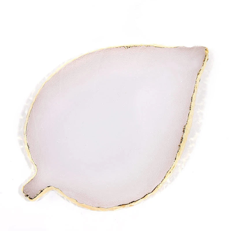 A luxury resin nail art palette with a soft pink translucent surface and gold trim.