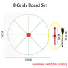 An 8 grids board set showing a circular grid with a spinner and a water pen for teaching.