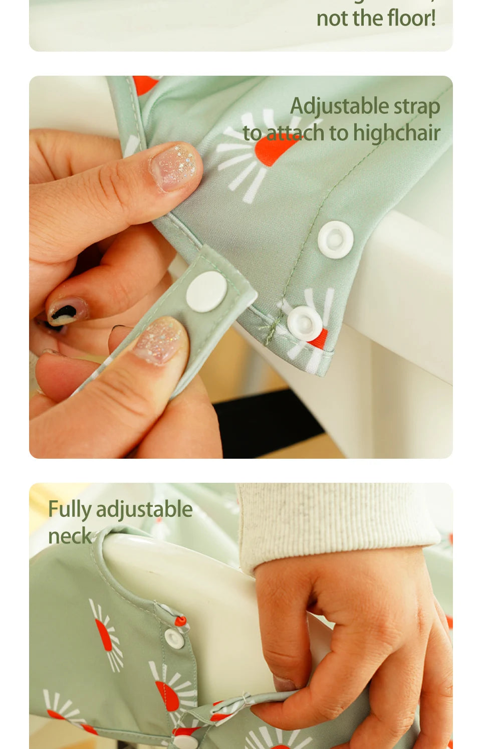 Waterproof Long-Sleeve Baby Bibs with Cute Designs