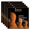 A set of IRIN C670 classical guitar strings with a transparent nylon core and silver-plated finish.