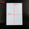 A white rectangular silicone mold for an epoxy resin notebook cover, marked with dimensions 30cm and 21cm.
