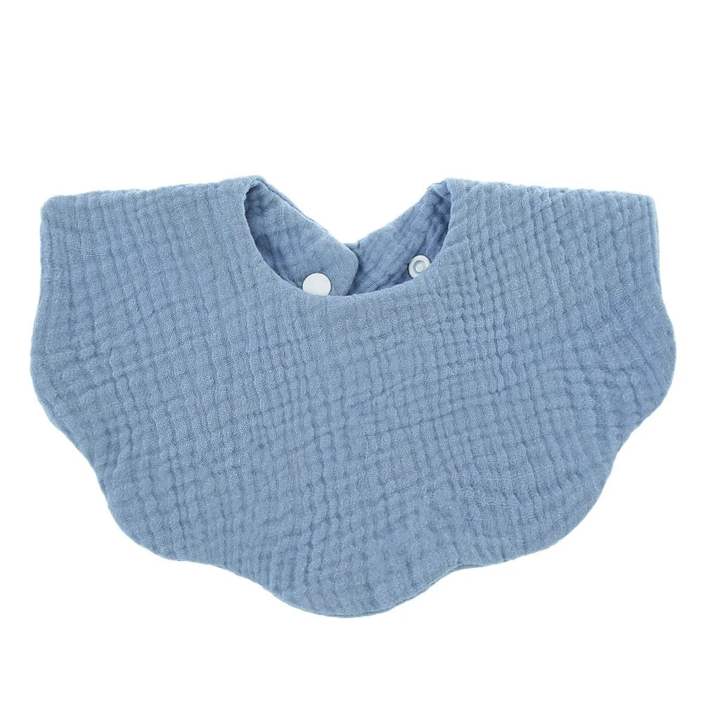 Cotton Baby Bibs with Burp Cloth – Soft Solid Color Bandana Scarf