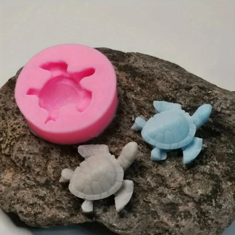 5-Piece Silicone Turtle Mold Set for Resin, Chocolate, Soap, and Cake Decorating
