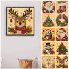 Framed Christmas deer art featuring pearl and diamond embroidery designs for adults and beginners