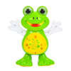 Un jouet de grenouille électrique vert vif et dansant avec de grands yeux et un sourire.