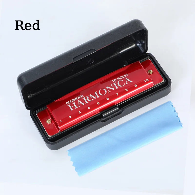 10-Hole Diatonic Harmonica in C with Storage Case
