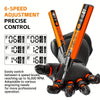 Orange cordless rotary tool kit with 6-speed adjustment and interchangeable sanding discs