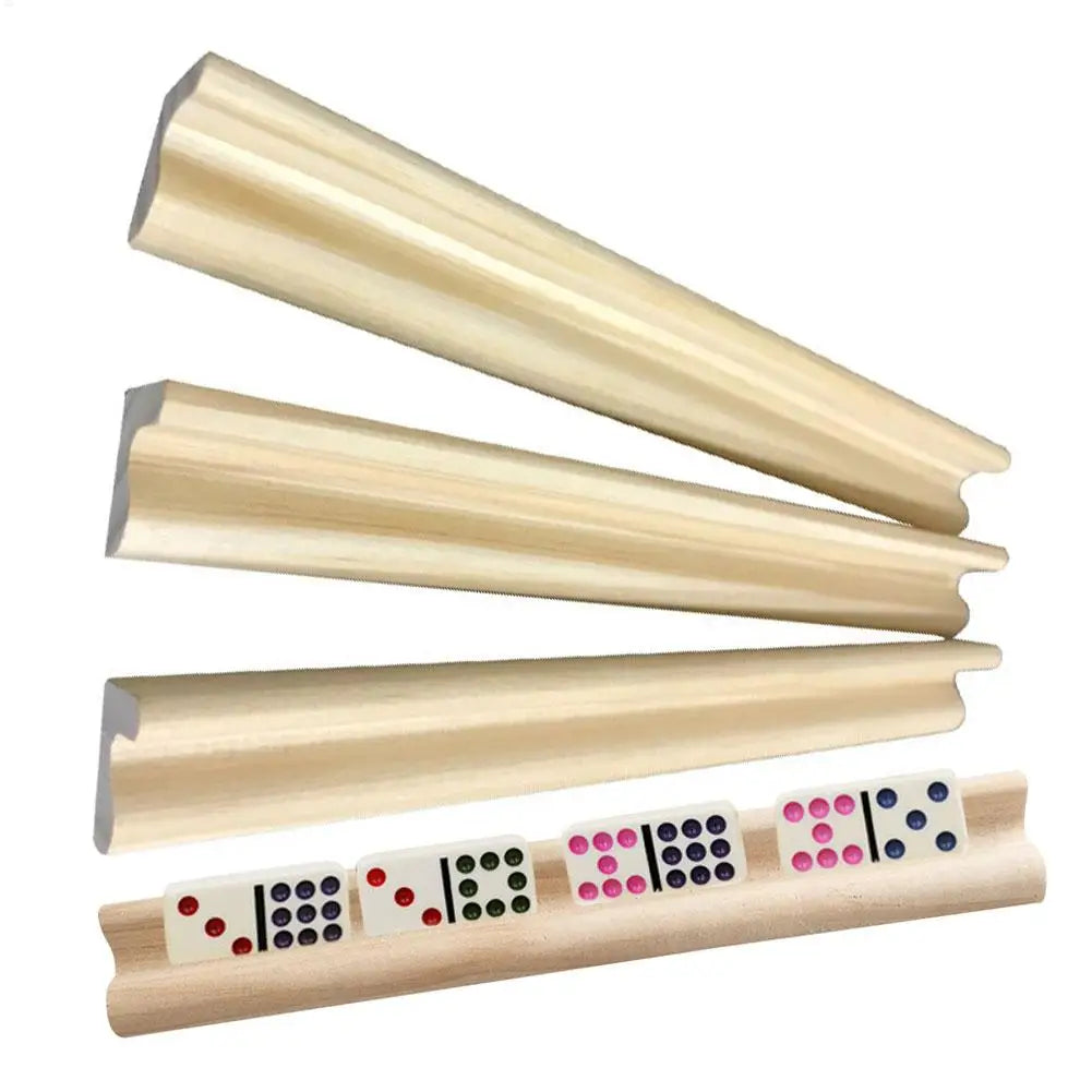 Portable Wooden Domino Trays (Set of 4)
