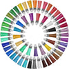 A circular arrangement of mixed color velvet tassels for DIY jewelry and decor