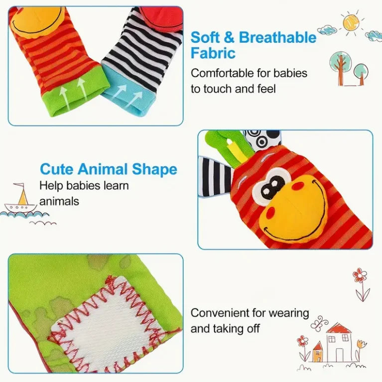 Baby Wrist Rattles and Foot Finder Socks Set