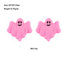 A pair of pink ghost-shaped silicone beads for jewelry making