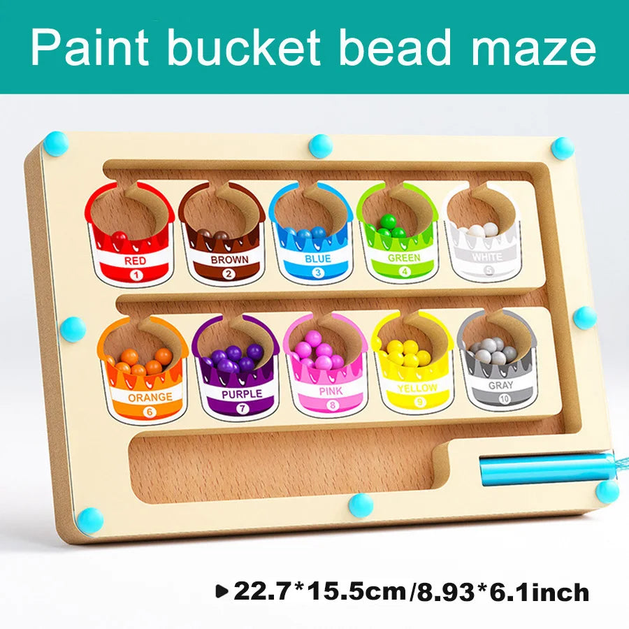 Magnetic Color Sorting Maze Wooden Puzzle Board for Toddlers