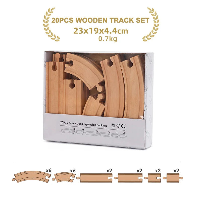 Wooden Train Track Expansion Set – Compatible with All Major Brands