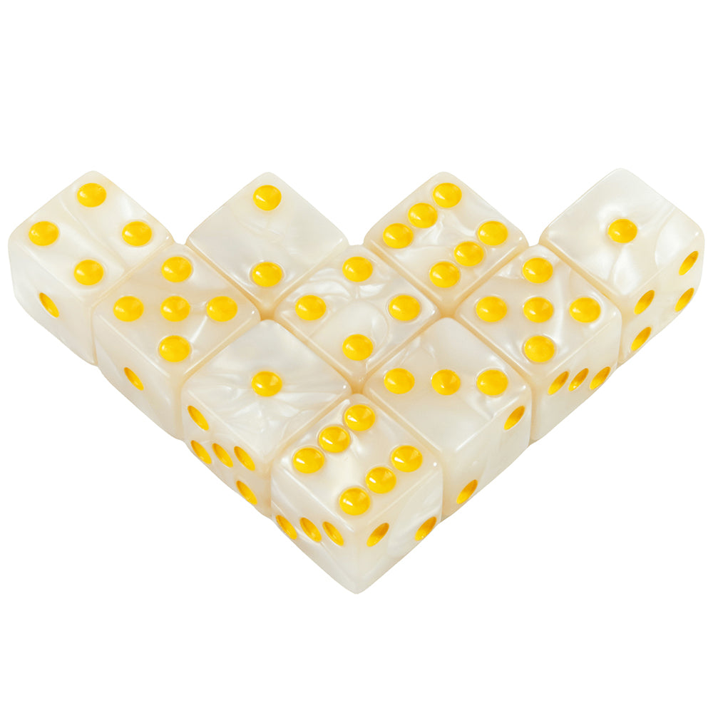 Marble Acrylic D6 Dice Set (10-Pack) for Tabletop RPGs, D&D, and Classroom Learning