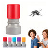 A red and gray mosquito prank stamp with various colored stamps shown next to two women.