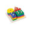 Wooden Shape Sorter & Stacking Toy for Toddlers