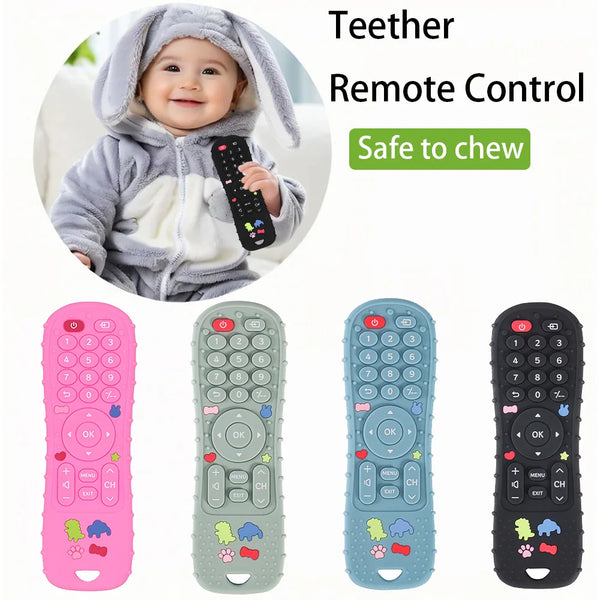 Soft Silicone Teether in Remote Control Shape for Babies