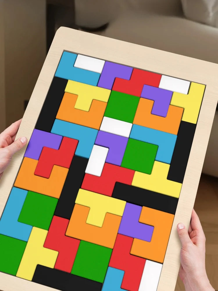 Colorful Wooden Tangram Puzzle – Educational Geometric Shape Toy