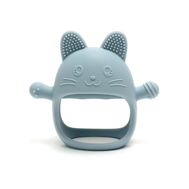 Baby Teething Mittens - Food-Grade Silicone Chew Glove with Cute Bunny Design