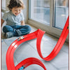 Red flexible track racing car set for single or multi-person interactive play