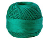 A ball of bright teal green crochet thread used for tatting and embroidery.