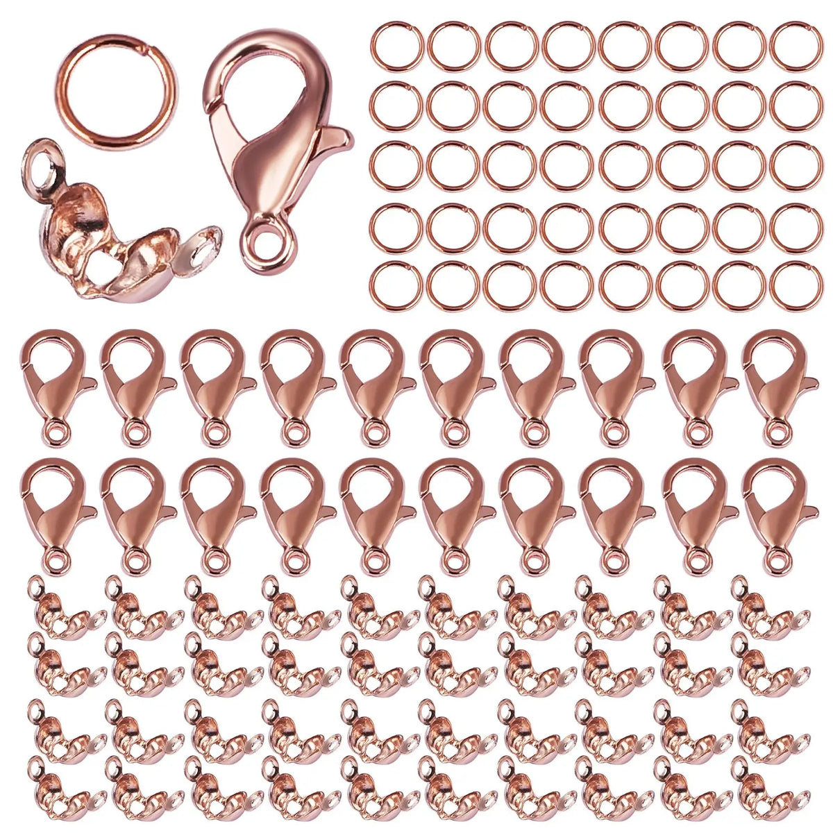 Stainless Steel Jewelry Findings Kit with Clasps, Jump Rings & Connectors