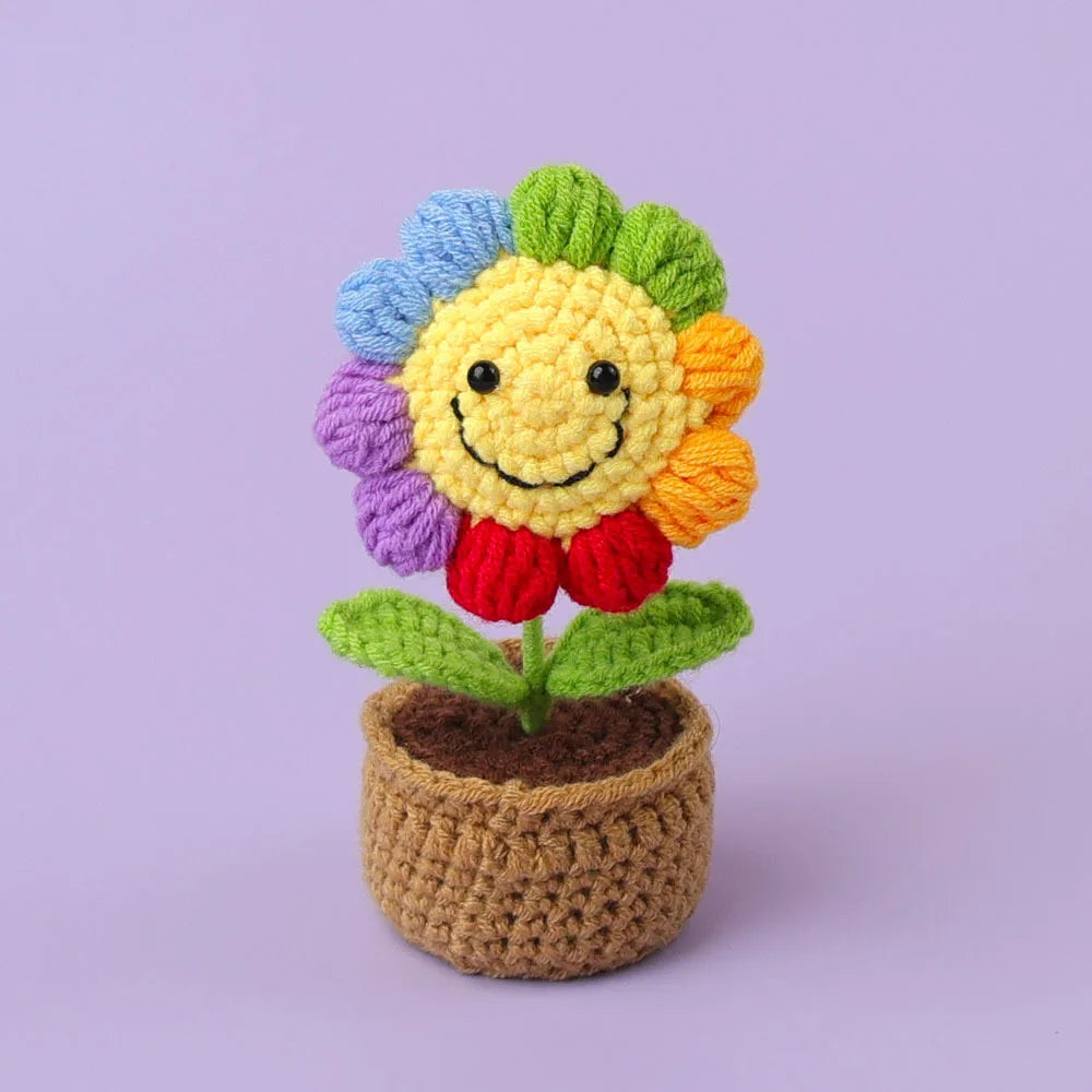 Handmade Crochet Sunflower in Pot