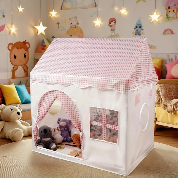 Pink Floral Castle Playhouse Tent for Kids