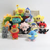 A collection of plush pendant dolls featuring characters from GMMTV celebrity couples in various colors and poses.