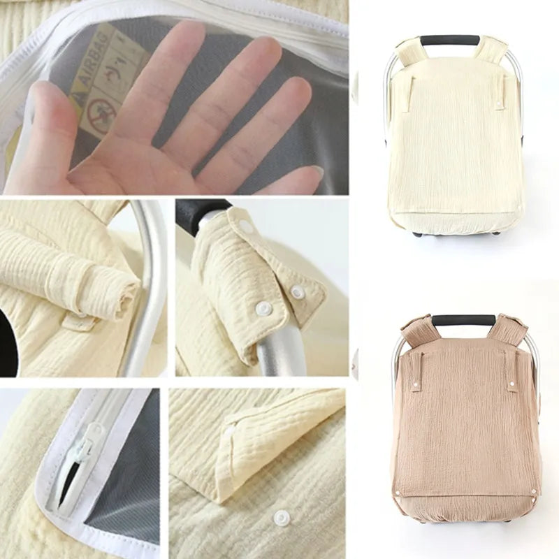 2-in-1 Baby Car Seat Cover with Sun Shade and Mosquito Net