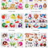 A collection of wooden animal and shape jigsaw puzzles for toddlers featuring various animals like dolphins, bears, and fruit