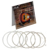 A set of premium oud strings including clear nylon and silver-plated copper alloy strings.