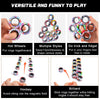 A set of magnetic fidget spinning rings for stress relief toys shown in various styles and contexts.