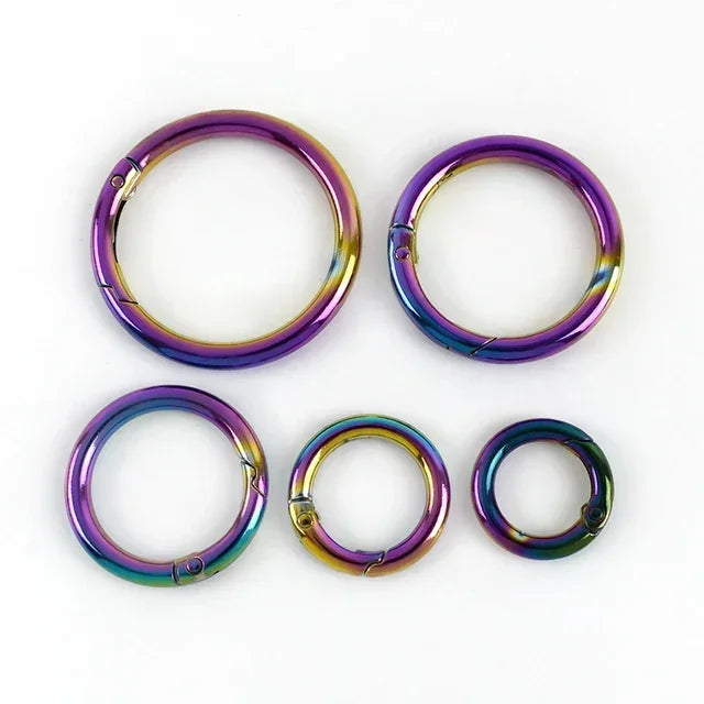 10-Piece Metal Spring Snap Hook O-Ring Set for Bags & DIY Crafts