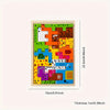 A wooden tangram puzzle set featuring various animal, vehicle, and sea life shapes in bright colors.