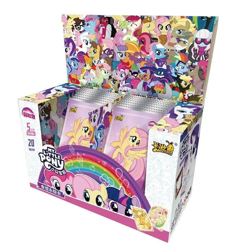 A box of My Little Pony 40th Anniversary Limited Edition trading cards featuring various pony characters.