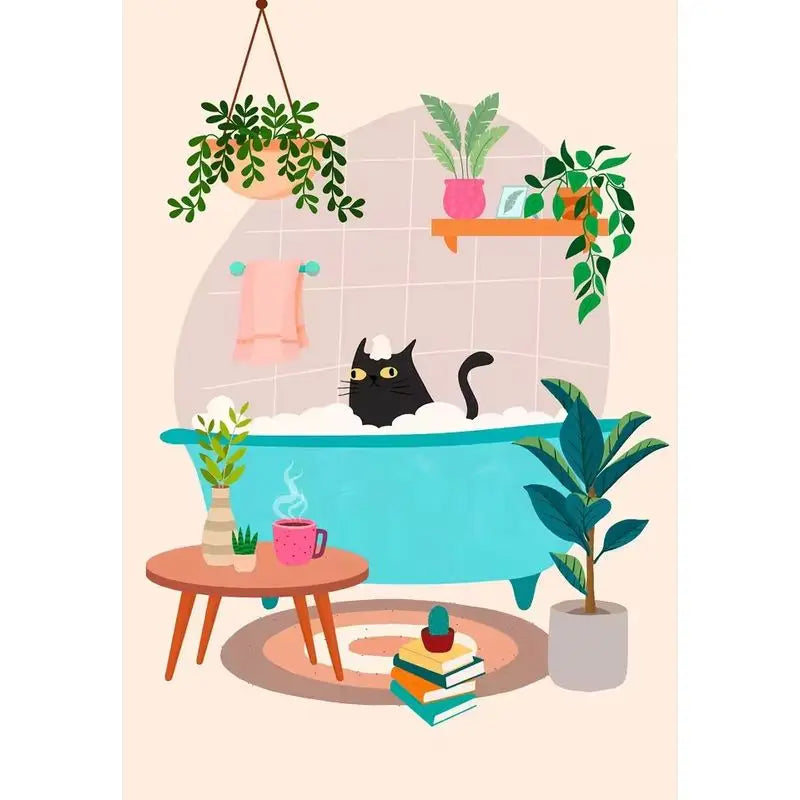 Black Cat & Plant Paint by Numbers Kit