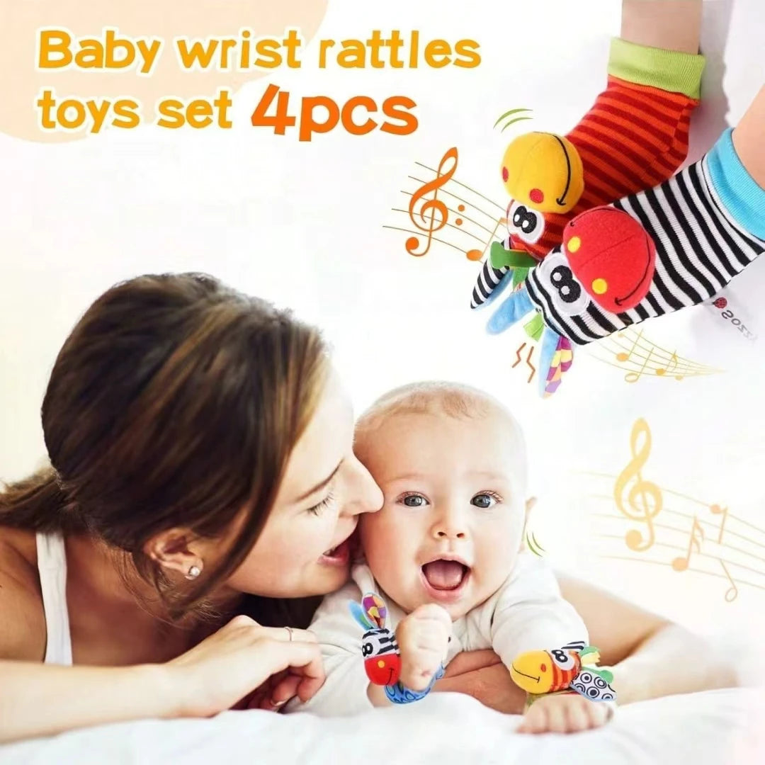 Baby Rattle Sock Toy Set – Soft Sensory & Teething Fun