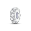 A cluster of brilliant clear diamonds set in sterling silver, designed as charm beads for bracelet making.