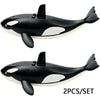 A black and white shark marine animal building block set featuring a dorsal fin and tail.