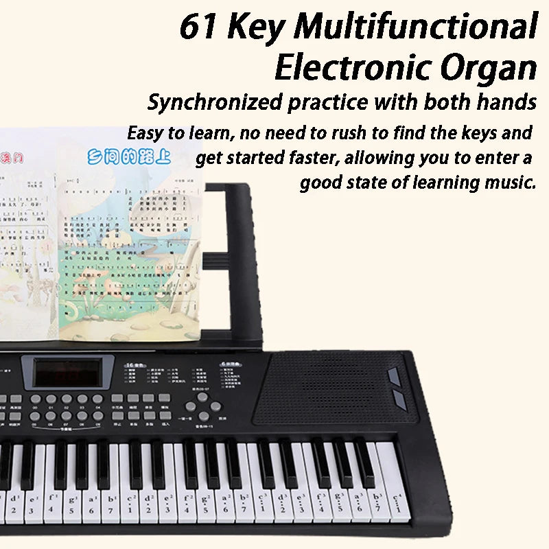 61-Key Portable Electronic Keyboard for Kids with Teaching Features