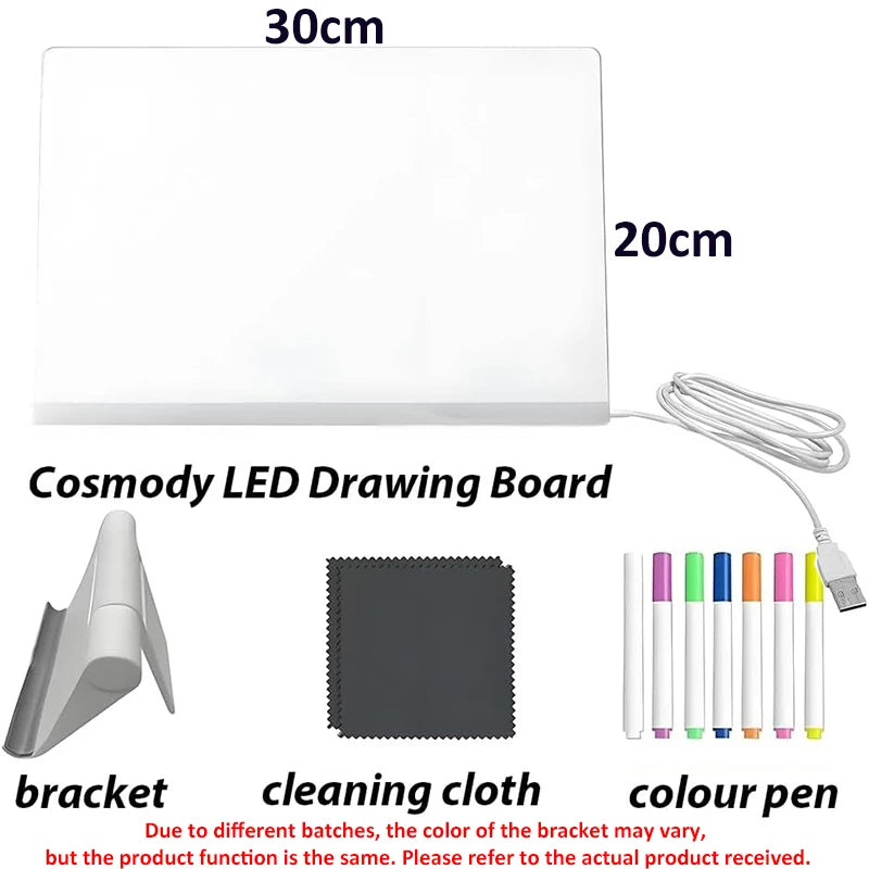 LED Light-Up Acrylic Message Board with Stand