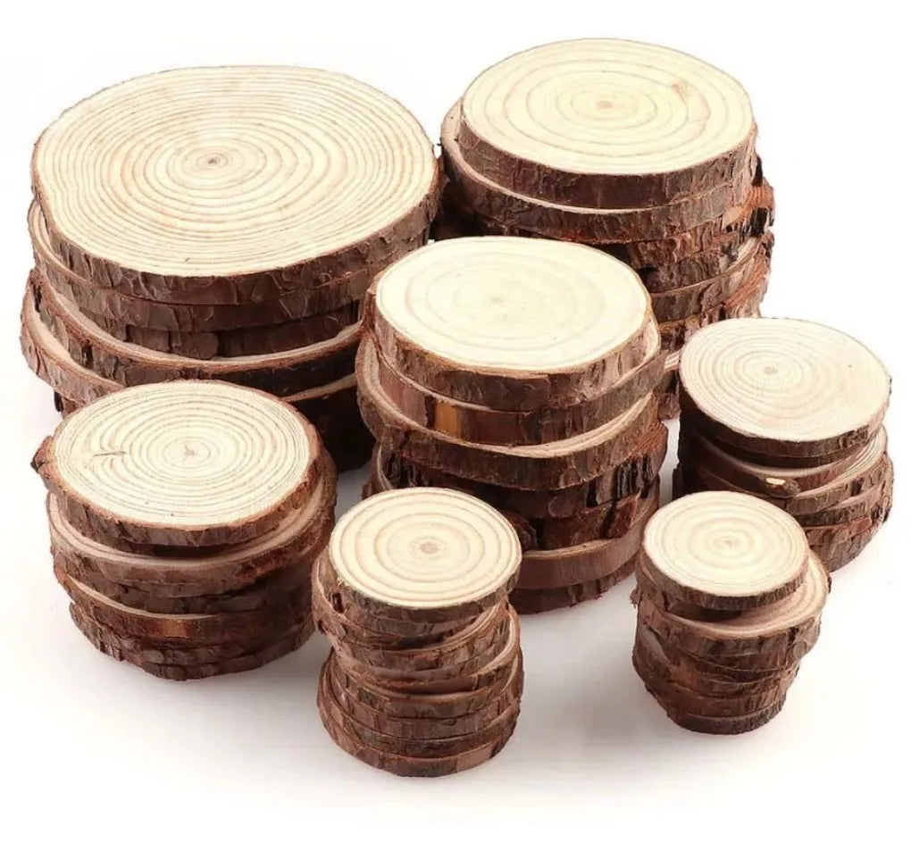 Natural Pine Wood Slices for DIY Crafts and Decor